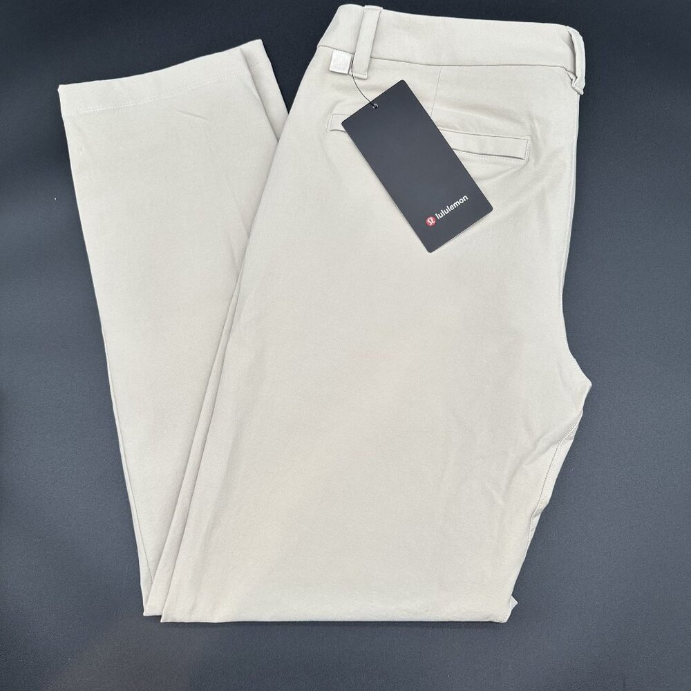 Lululemon Mens ABC Trouser Pant Tan Slim Fit 33 X 30 Sweat Wicking Quick Dry NWT